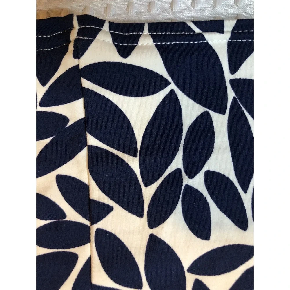 Lands End - Women's Tankini Size 12 - Navy Blue & White - Adjustable Tie @ Neck